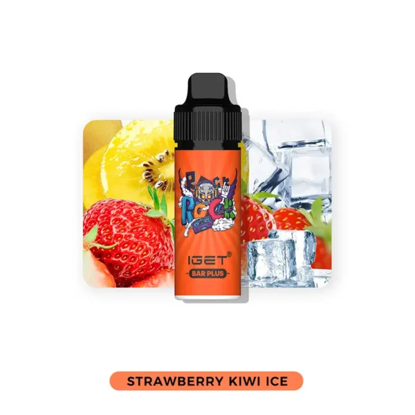 strawberry-kiwi-ice-iget-bar-plus-6000-puffs.webp イチゴ・キウイ (Strawberry Kiwi Ice) - IGET Bar Plus 6000 Puffs「充電式」 | VapePenZone Japan