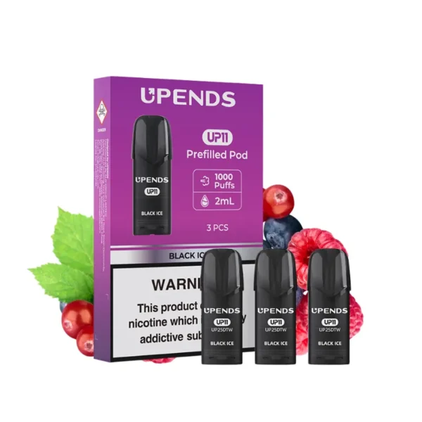 upends-up11-pod-black-ice.webp UPENDS UP11 Pod 3本パック Vuse対応 – ブラックアイス(Black Ice) | VapePenZone Japan