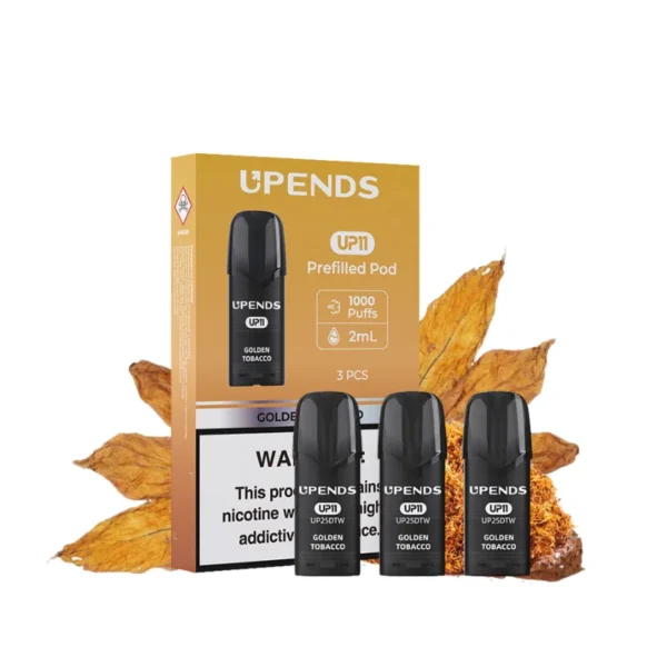 upends-up11-pod-golden-tobacco.webp UPENDS UP11 Pod 3本パックVuse対応 – ゴールデンタバコ(Golden Tobacco) | VapePenZone Japan